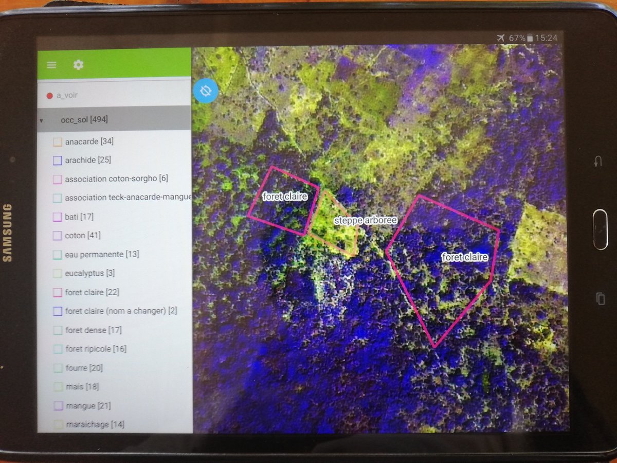 land cover parcels digitalized on the ground